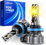 Marsauto H11/H16/H8 LED Fog Light Bulb Yellow, 14,000LM 3000K Amber H11 H16 H8 LED Bulb Yellow for Fog Lights or DRL, 70,000 Hours Lifespan, Play and Plug, Non-Polarity, Pack of 2