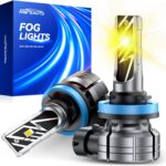 Marsauto H11/H16/H8 LED Fog Light Bulb Yellow, 14,000LM 3000K Amber H11 H16 H8 LED Bulb Yellow for Fog Lights or DRL, 70,000 Hours Lifespan, Play and Plug, Non-Polarity, Pack of 2