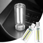 Car Interior USB LED Night Light, Portable Touch dimmable Car Ambient Lighting Kit, Retro Mini Transparent Glass Bottle Lamp Decorations for Vehicle Camping Bedroom Hallway, Pack of 2(White)