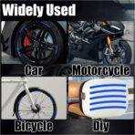 20PCS Car Wheel Stripe Reflective Stickers - Night Safety Warning Anti-Scratch Rim Decals for Motorcycles, Bicycles (Blue) - Image 7