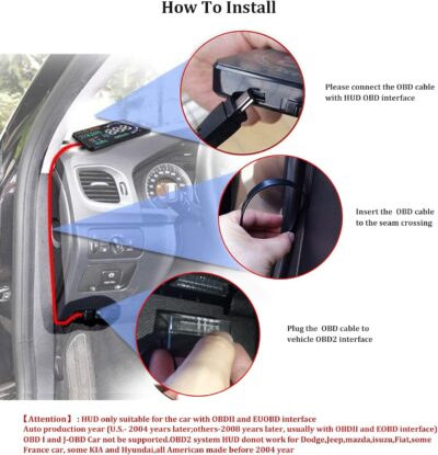 Heads Up Display for Cars, Digital Speedometer for Car A8 with OBD Function, 5.5 Inch Large Screen, HUD Speedometer for Car for All Vehicles (OBD2 Speedometer A8) - Image 7