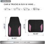 PIC AUTO Rubber Floor Mats, Pink Aluminum Film with Colorful Piping Floor Mats for Cars, Car Mats with Non-Slip Backing, All-Weather Protection, Trim-to-Fit Liner for Cars, SUVs, Trucks, Vehicles - Image 6