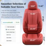Coverado Car Seat Covers Full Set, Seat Covers for Cars, Red Car Seat Covers Front Seats and Back Car Seat Protector Waterproof, Leather Car Seat Cushion Universal Fit for Most Cars Blue - Image 7