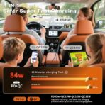 Retractable Car Charger 4 in 1, Car Charger USB C Fast Charge 84W Cigarette Lighter USB Charger, Travel Essentials Car Accessories Gifts for Men Women for iPhone 17 16 15 14 13 12 Pro Max, Samsung - Image 2