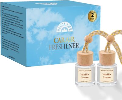 HoogaLife Car Air Freshener Diffuser 2 Pack Hanging Air Freshener Diffuser - Vanilla Cream Fragrance Oil Air D iffuser for Car, 45+ days Long Lasting Fragrance Made in USA C ar Air Fresheners (V54) - Image 7