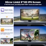 Volam 9" Wireless Carplay Screen for Car with 2.5K + 1080P Dash cam and Backup Camera Support Apple Carplay and Android Auto Car Play with Voice Assistant Bluetooth GPS Navigation AUX - Image 7