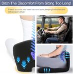 Ergonomic Seat Cushion with Adjustable Strap, Memory Foam Office Chair Seat Cushion with L-Shaped Design, Car Seat Cushion Fits for Truck Driver Semi Truck, Gaming Chair, Desk, Dark Gray - Image 5