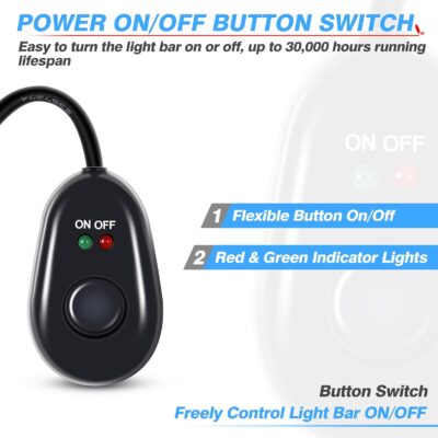 MICTUNING LED Light Bar Wiring Harness Off Road Power 40A Relay Fuse ON-Off Switch (2 Lead) - Image 5