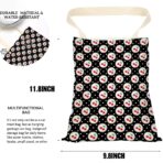 Car Trash Bag, Car Garbage Bag, Waterproof Back Seat Cars Organizer Hanging Trash Can Bin for Home, Office, Outdoor, Travel, Camping Vehicle Accessories Black Circle Cherry Decor - Image 3