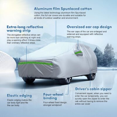 KEYOOG 6-layer Full Car Cover Is All-weather Waterproof, Universal In All Seasons, Snow Prevention, Rainproof, Acid Rainproof, Sunscreen, Ultraviolet-proof, Universally Applicable To Sedan (188"-198") - Image 6