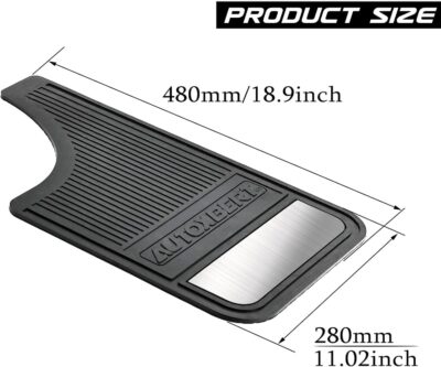 AUTOXBERT Mud Flaps for Trucks Heavy Duty Universal Rubber Mud Flaps Car Dirty Fender All Weather Mudguards Front Rear Splash Guards with Stainless Steel Plates, 2pc- Black - Image 2