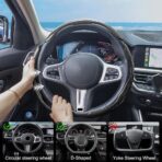 Carbon Fiber Steering Wheel Cover 3PCS, Non-Slip Grip for Universal Cars,Fit for 14–16 Inch Wheels, Interior Accessories for Cars Trucks (Black) - Image 4