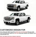 Coverado Chevy Silverado Seat Covers, Faux Leather Seat Covers Fit for Chevy Silverado GMC Sierra 2007-2025 1500, 2015-2025 2500HD 3500HD Crew Double Extended Cab (Front, Black) - Image 6