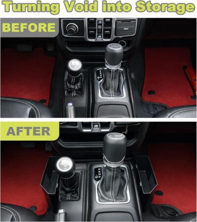Center Console Organizer Storage Box for Jeep Wrangler JL Gladiator JT 2018-2025 2026 Accessories Gear Shift Side Tray Flag Accent, 2PCS - Image 2