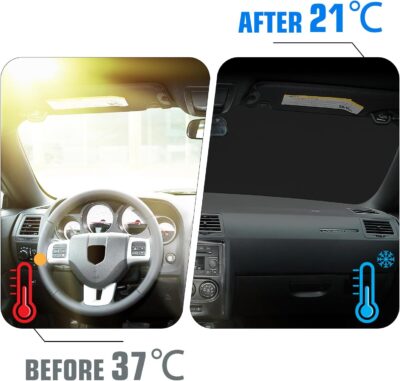 Windshield Sun Shade for BMW X3 2011-2017, Foldable Sun Visor Protector with Storage Bag, 2-Layers Car Sunshade Front Window Shade UV Protection - Image 4