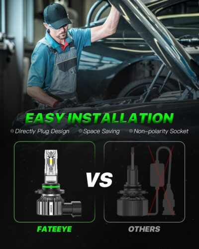 𝟵 𝟬 𝟬 𝟱/𝗛𝗕𝟯 𝟵 𝟬 𝟬 𝟲/𝗛𝗕𝟰 Bulbs Combo – Pack of 4, Super Bright 𝟰𝟬,𝟬𝟬𝟬𝗟𝗠, 𝟭:𝟭 𝗦𝗶𝘇𝗲 6500K Cool White, Fanless Silent Design, 50000-Hour Lifespan - Image 3