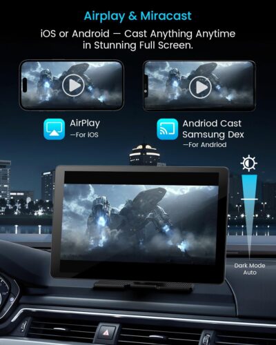 11" Extra Large Wireless Apple CarPlay Screen for Car – Ultra-Slim 0.16 Inch Touchscreen Car Stereo with Android Auto, 4K Dash Cam, 1080p Backup Camera, GPS, Mirror Link, Voice Control - Image 7