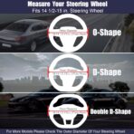 Furry Car Steering Wheel Cover, Fluffy Cover, Soft Warm Plush Non-Slip, 14 1/2-15 inch, for Women Girls, Black - Image 5