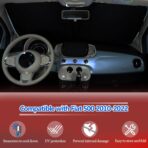 Front Windshield Sun Shade Compatible with Fiat 500 2010-2024 Car Windshield Sun Shade Foldable Sun Shield UV Protection Auto Accessories (Front Windshield Memory Steel Wire) - Image 4