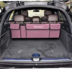 Hanemia Car Trunk Organizer, Backseat Hanging Storage with 4 Large Pockets, Collapsible Cargo Bag with Adjustable Straps Frees Trunk Floor, Sturdy Space Saving Expert for SUV, Truck, Van (Pink) - Image 6