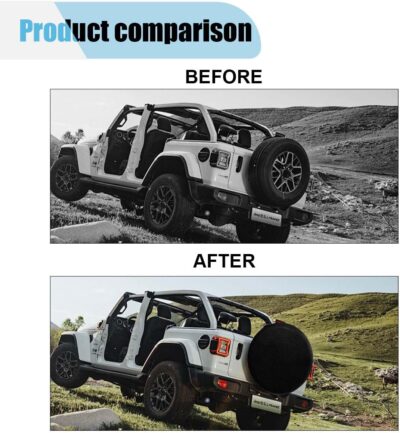 Spare Tire Cover, Universal Fit for Trailer, RV, SUV, Truck and Many Vehicle, Waterproof & Dust-Proof PVC Leather Tire Wheel Soft Cover, 25-27 Inch Weatherproof Tire Protector (14 inch) - Image 4