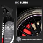 Carfidant Tire Shine Spray - Black Satin Finish - Premium Car Tire Dressing - 18 fl. Oz. Kit with Applicator Pad - Long Lasting - No Sling No Grease Formula with UV Protection - Image 5
