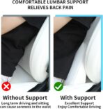 Lumbar Support Pillow for Car Seat, Office Chair Nappa Leather Memory Foam Lower Back Cushion for Back Pain Relief Improve Posture, Ergonomic Back Rest for Gaming Chair, White, 1PC - Image 4