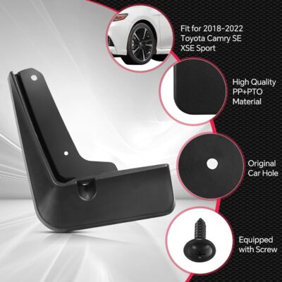 BDFHYK Mud Flaps Splash Guards 4PCS Front & Rear Side Mud Guards Compatible with Toyota Camry SE XSE 2018-2022 - Image 4