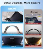 DMJN Windshield Sun Shade - Medium, Car Sunshade for Front Windshield [Nano Ice-Crystal Coatings] UPF50+ Heat Block & UV Reflective - Protect Interior & Keep Cooler - Image 5