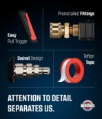 McKillans® Short Pressure Washer Gun with Swivel - High Pressure Water Handle with 3/8" Male Plug and 1/4” Quick Connector Coupler - Power Washer Gun Compatible with Foam Cannon - Car Wash Foam Gun - Image 8