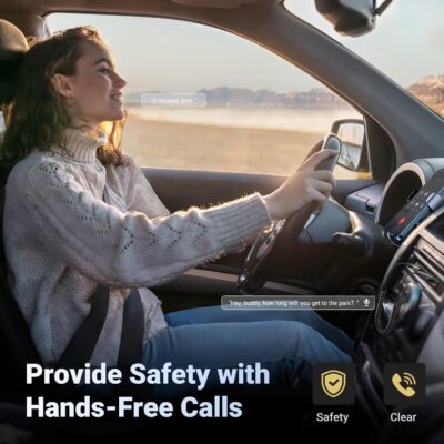 UGREEN Aux to Bluetooth 6.0 Adapter 3.5mm Bluetooth Receiver for Car USB 2.0 to 3.5mm Jack Kit with Built-in Microphone Aux Input for Hands-Free Calls Compatible with Car Speaker and Home Audio - Image 4