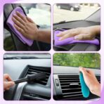 16 Pcs Windshield Cleaner Tool, Car Cleaning Kit with Various Detailing Brushes Set Spray Bottle Cleaner Towel Cleaning Gel Accessories Car Interior Detailing Kit for Windows Vents(Purple) - Image 7