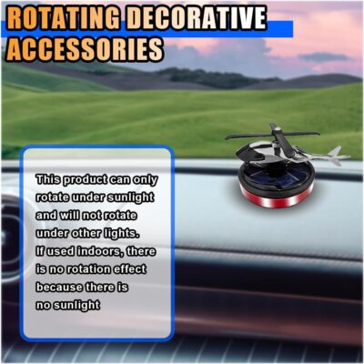 Helicopter Car Air Fresheners with Solar Rotating, Creative Car Perfume Decoration, Auto Airplane Fragrance Diffuser for Cars, Home, Office (Not Including the Fragrance) (Red) - Image 4