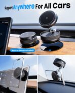 2026 Upgraded 360° Vacuum Magnetic Car Phone Holder for Magsafe [96+LBS Strongest Suction & 2800gf Strongest Magnetic], Adjustable Car Phone Mount for Your Car/Gym/Mirror/Shower for iPhone & Android - Image 2
