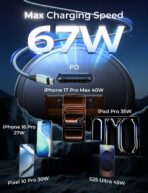 AINOPE 67.5W Super Mini Cigarette Lighter Adapter Car Charger USB C Fast Charging, All Metal PD&QC Type C Car Charger Adapter Outlet Plug Socket for iPhone 17 16 Pro Max 15 14 13 Air, Samsung S26 S25 - Image 5