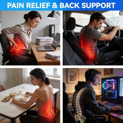 Lumbar Support Pillow for Office Chair, Gaming Chair, or Car, Memory Foam Cushion with Breathable Ventilated Mesh and Adjustable Straps for Long Lasting Back Support Ergonomic Suitable Gift - Image 3