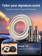 Ceeniu Solar Car Air Freshener F21, DIY Essential Oils, UFO Solar-Powered Auto Rotary Diffuser, Natural French Fragrance Cologne & Ocean, Two Oils, Aluminum Alloy, Dashboard Aromatherapy Freshener - Image 7