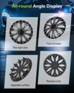 SCITOO 4pcs Wheel Rim Cover Hubcaps Set of 15-Inch Black & Silver can be Easily Installed on Car Truck SUV,Suitable for a Variety of Models,Beautiful and Rust-Proof. - Image 2