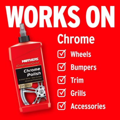 Mothers California Gold Chrome Polish, 12 oz. — Cleans & Brightens Chrome Bumpers, Wheels, Trim & Accessories, Protects Against Fingerprints, Rust & Corrosion, Safe on Glass & Mirrors (05212) - Image 5
