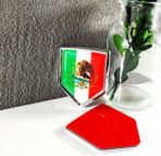 Newperlite Mexico Flag Decal Sticker Car Emblem Mexican Flag Car Decoration Accessories Chrome Shield for Truck Vehicles Cars, 2 Pack - Image 2