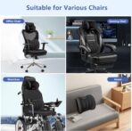 Car Seat Cushion with Neck Pillow & Lumbar Support Kit Back Sciatica Tailbone Pain Relief Car Pillows Ergonomic Memory Foam Back Support for Driving Seat Office Chair Wheelchair Black - Image 5