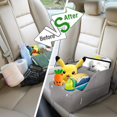 MULISOFT Car Seat Organizer - Backseat Organizer with 11 Storage Compartments and 2 Cup Holders for Travel, Kids - Image 4