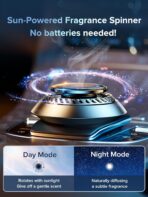 Ceeniu Solar Car Air Freshener F21, DIY Essential Oils, UFO Solar-Powered Auto Rotary Diffuser, Natural French Fragrance Cologne & Ocean, Two Oils, Aluminum Alloy, Dashboard Aromatherapy Freshener - Image 3