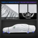 Car Cover Custom Fit for Toyota Camry 1996-2025,Honda Accord 2001-2025,6 Layers Truck Cover Waterproof All Weather for Automobiles,Outdoor Full Exterior Cover,Rain, Sun, Wind Protection,Silver - Image 6