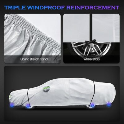 Car Cover Custom Fit for Toyota Camry 1996-2025,Honda Accord 2001-2025,6 Layers Truck Cover Waterproof All Weather for Automobiles,Outdoor Full Exterior Cover,Rain, Sun, Wind Protection,Silver - Image 6