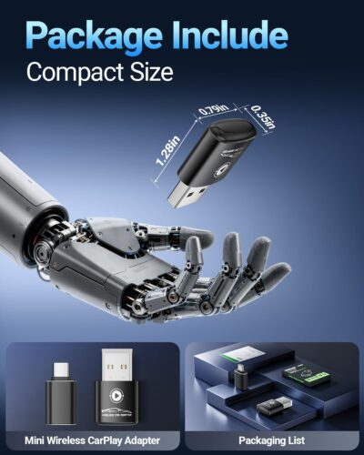 Wireless CarPlay Adapter for Apple iPhone（2026 Upgraded） Mini Design, Converts Factory Wired to Wireless Adapter for CarPlay, Plug and Play, Auto Connect Fast and Stable(Black) - Image 9