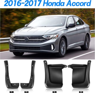 BDFHYK Mud Flaps Splash Guards Front & Rear Side Mud Guards PP and TPO Material Compatible with Honda Accord 2016-2017 9th gen with Easy to Clean Fender Flares 4 PCS - Image 6
