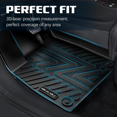 Floor Mats for Honda Pilot 2023 2024 2025 2026 All Weather Protection TPE Rubber Floor Liners for 2023-2026 Honda Pilot Accessories, Odorless Anti-Slip, 1st, 2nd & 3rd Row, Black - Image 3