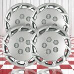 Set of 4 14" Push-on Silver Hubcaps for Toyota Camry 1997-1999