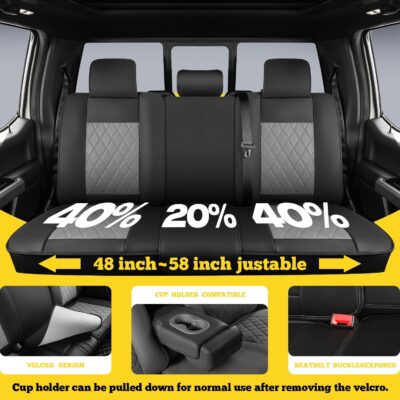 LINGVIDO Car Seat Covers Full Set (5 Seats) - Premium Perforated Nappa Leather, Waterproof Shield, Omni-Adapt Fit SUVs Sedans, Ultimate Family & Pet Protection - Image 3